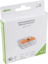 WAGO® Pince de connexion 3 voies jusqu'à 4 mm² - 221-413 - 12 pièces sous blister