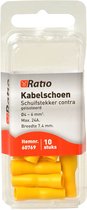 Ratio® Kabelschoen Schuifstekker contra geïsoleerd 4-6mm² - Vlakstekker - Geel - 10st op blister
