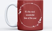 Kerstmok | Fotofabriek Kerstmok 330ml | Kerstbeker | Winter mok | Christmas mug | Hot chocolate | Simple Red