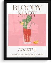 FrameYourWall® - Cadre photo avec poster 30x40 cm - Photo dans cadre - Cocktail - Bloody Mary - Cadre photo en bois - Cadres et cadres - Cadre affiche murale - Cadre Picture et photo - Cadre affiche - Porte photo - Décoration rose Chambre - Cadeau
