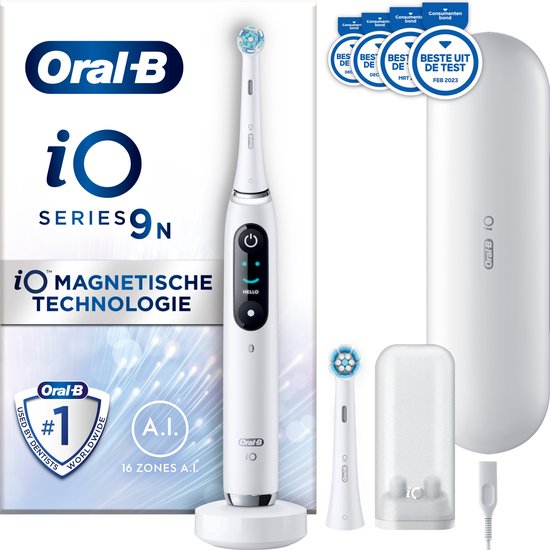 Oral-B iO 9N - Brosse À Dents Électrique - Blanche - connectée Bluetooth |  bol