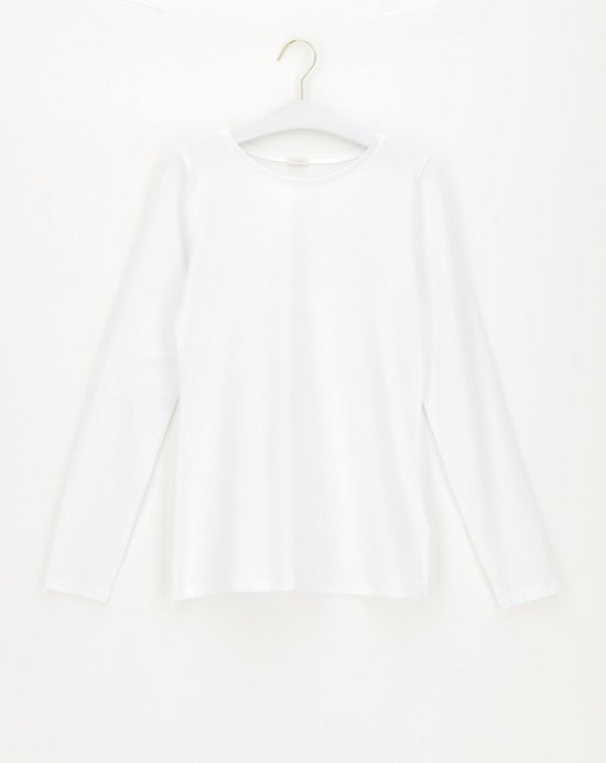 Oroblu Dames Perfect Line Cotton T-Shirt Long Sleeve White M