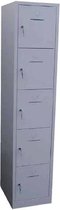ABC Kantoormeubelen industriële locker garderobekast 5 deurs (190x41,5x45 cm) aluminium en cilinderslot