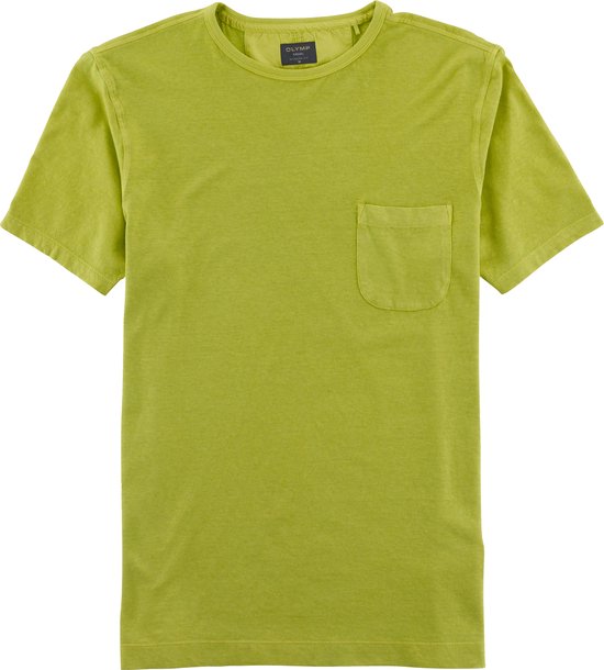 OLYMP Casual modern fit T-shirt - groen - Maat: XXL