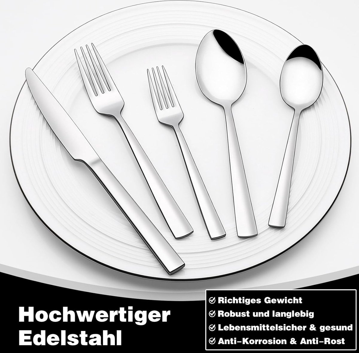Bestekset voor 6 personen, 30-delig, roestvrijstalen Bestekset voor 6 personen, 30-delig, roestvrijstalen
