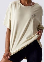 T-shirt Oversize Peachy Bum – Vêtements de sport femme – Beige – Taille S