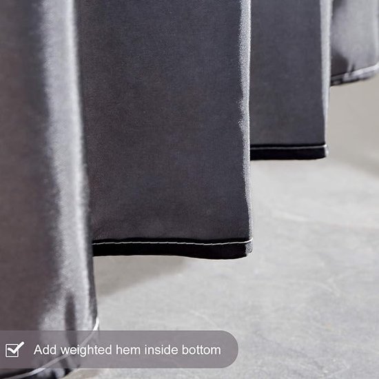 Furlinic Douchegordijn Extra lang Badgordijn Antischimmel Waterdicht voor Baddouche Eva Gordijn Antibacterieel Donkerblauw met 12 Doucheringen Extra grote zoom 200x200cm met Stenen