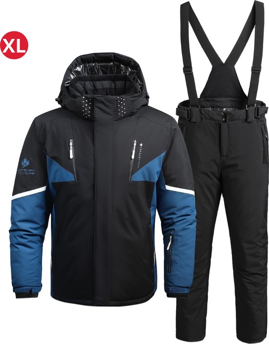 Foto: Livano skipak skibroek skijas ski suit wintersport heren 2 delig zwart warm maat xl