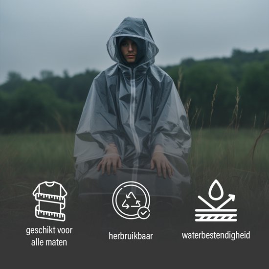 Igoera Einweg Regenponcho bunt, 5er-Pack Regencape mit Kapuze für Festival, Konzert, Wandern, Fahrrad, Camping, Outdoor, Einweg Poncho gegen Regen