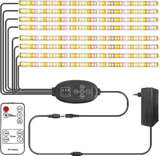 Northpoint Smart led-plantenlamp, kruidentuin, hydrocultuur, binnentuin, groeilamp, 20 W, 1600 lumen, 6 zaailingen, in hoogte verstelbaar, waterniveau-indicator, timer