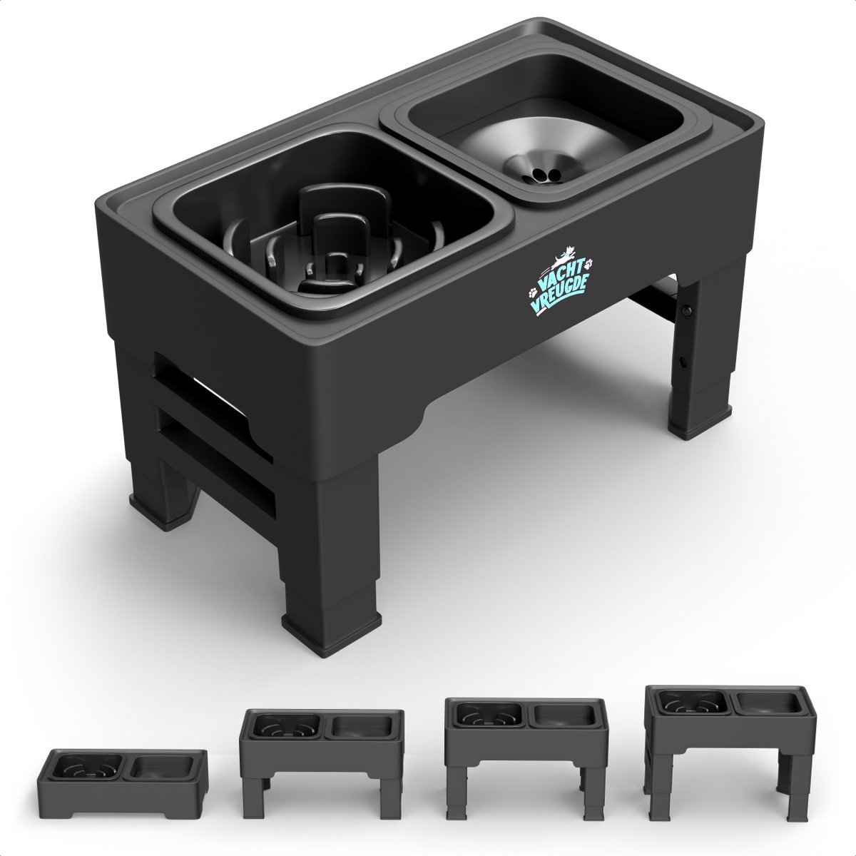 Bol.com Vacht Vreugde Anti Schrokbak Hond – Slowfeeder met Verstelbare Standaard aanbieding