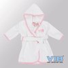 VIB® - Badjas Luxe Katoen - VIB (Wit-Roze) - Babykleertjes - Baby cadeau