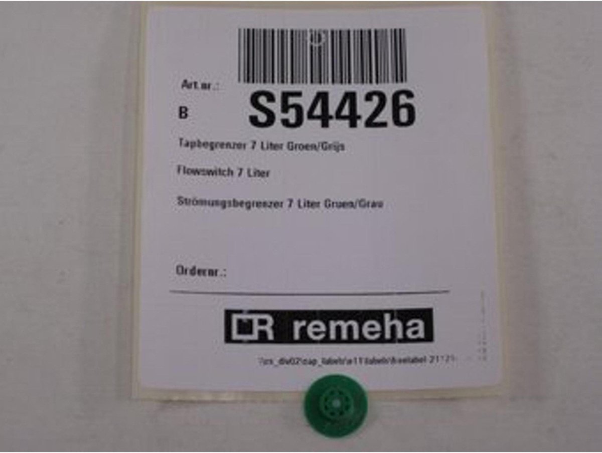 Remeha Quinta Combi en andere series tapbegrenzer 7.0liter groen/grijs
