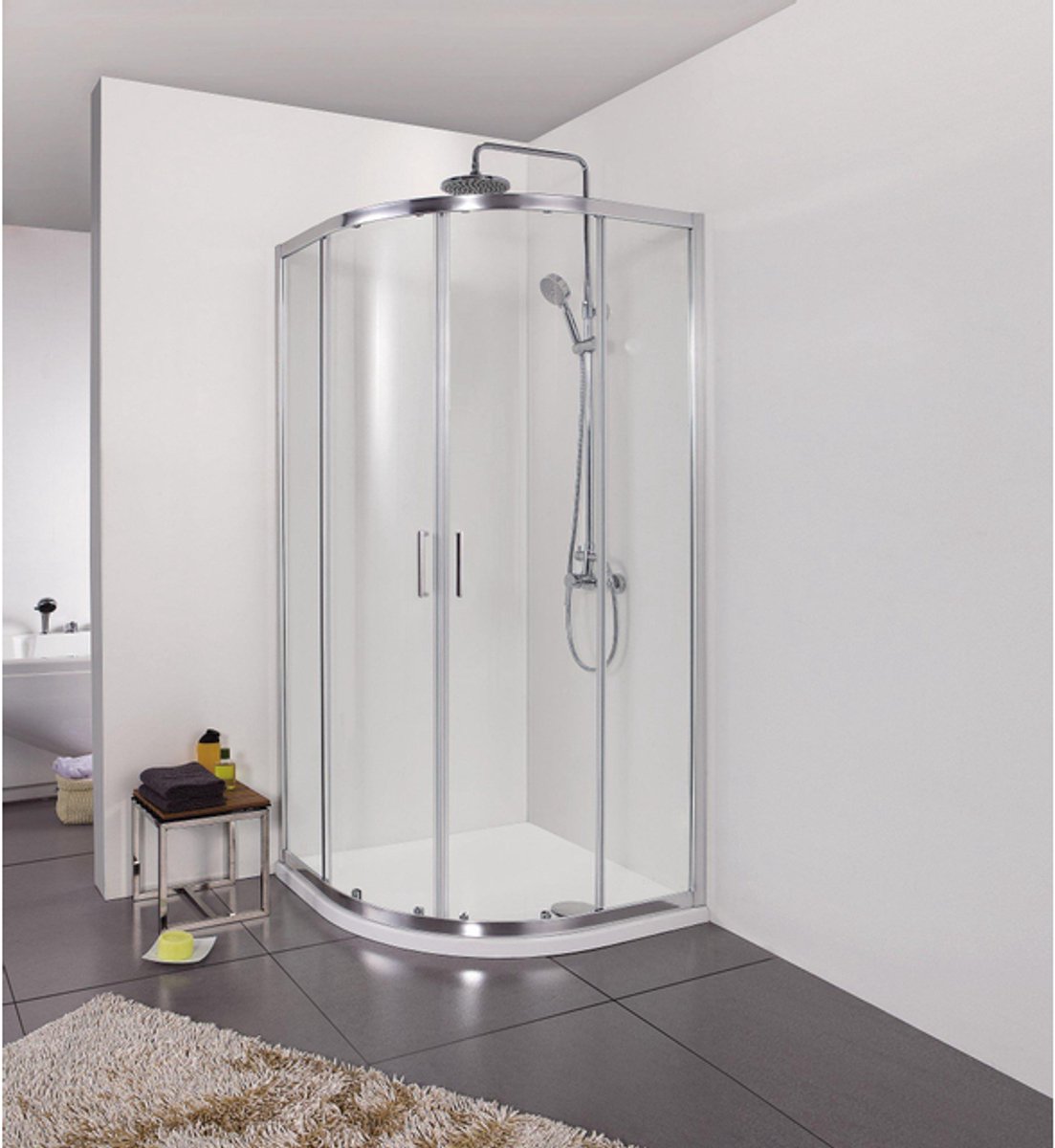 Marenza Neptune 2142 Douchecabine - kwartrond - 90x90x195cm - helder glas