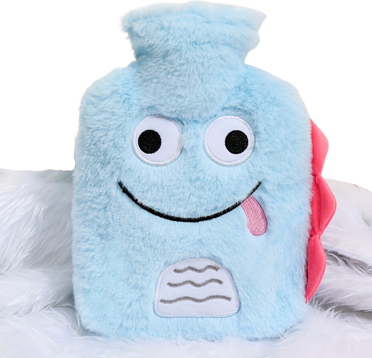 Goedkoopste Livano Warmwaterzak Met Hoes - Warmwaterkruik - Warmtekussen - Warmtekruik - Knuffel - Kruik - Bag - Blauw