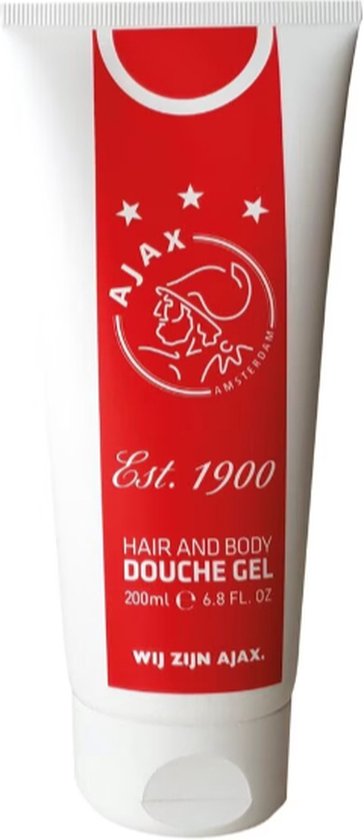 Ajax Voetbal size 2 15cm en Ajax Hair and Body douchegel 200ml in cadeauverpakking - cadeau voor kinderen - 
