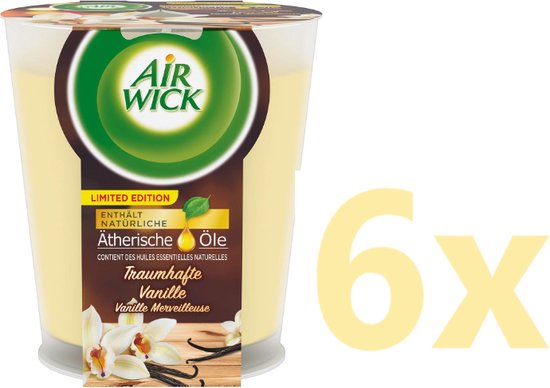 Airwick Geurkaars Essential Oils - Traumhafte Vanille - 6x 105 gr - Voordeelverpakking