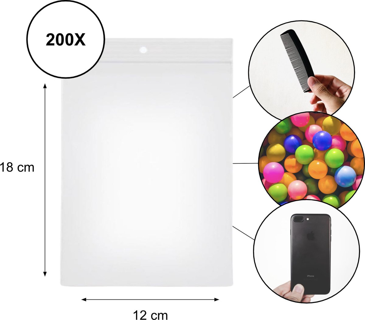 PD® - Gripzakjes - Gripzakjes 120 x 180 mm - 200 stuks - EXTRA STERK - Diamond painting zakjes - Grip zakjes - 200 stuks - Transparant