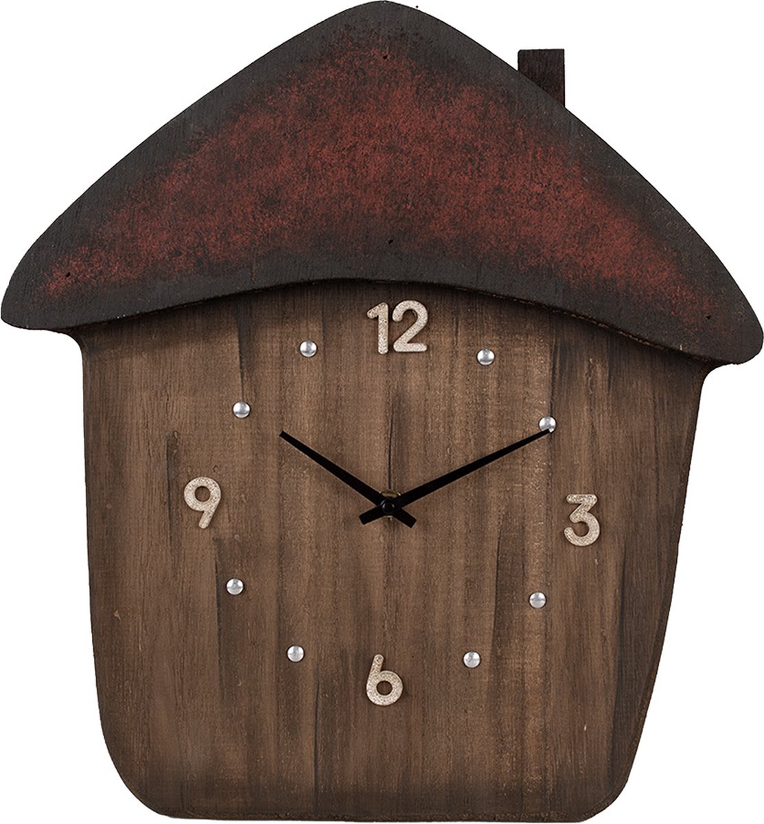 Clayre & Eef Wandklok 37x4x40 cm Bruin Hout