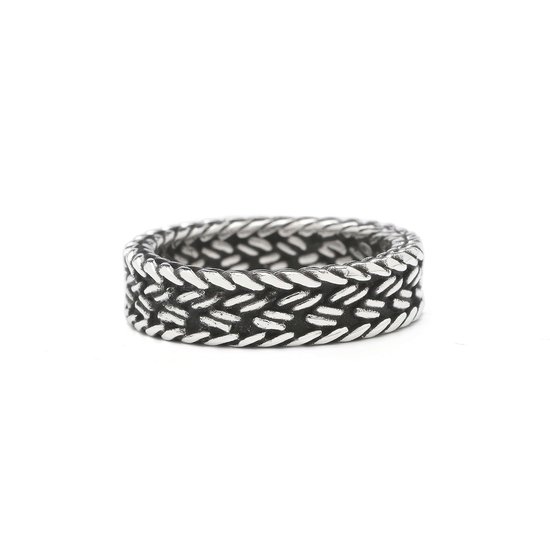 SILK Jewellery - Zilveren Ring - Mesh - 152.17,5 - Maat 17,5