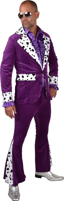 Magic By Freddy's - Pooier Kostuum - Royal Pimp Sugar Daddy - Man - Paars - Small - Carnavalskleding - Verkleedkleding