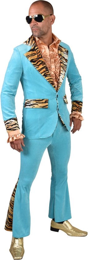 Magic By Freddy's - Pooier Kostuum - Pimp State Of Mind Nicky - Man - Blauw - Small - Carnavalskleding - Verkleedkleding