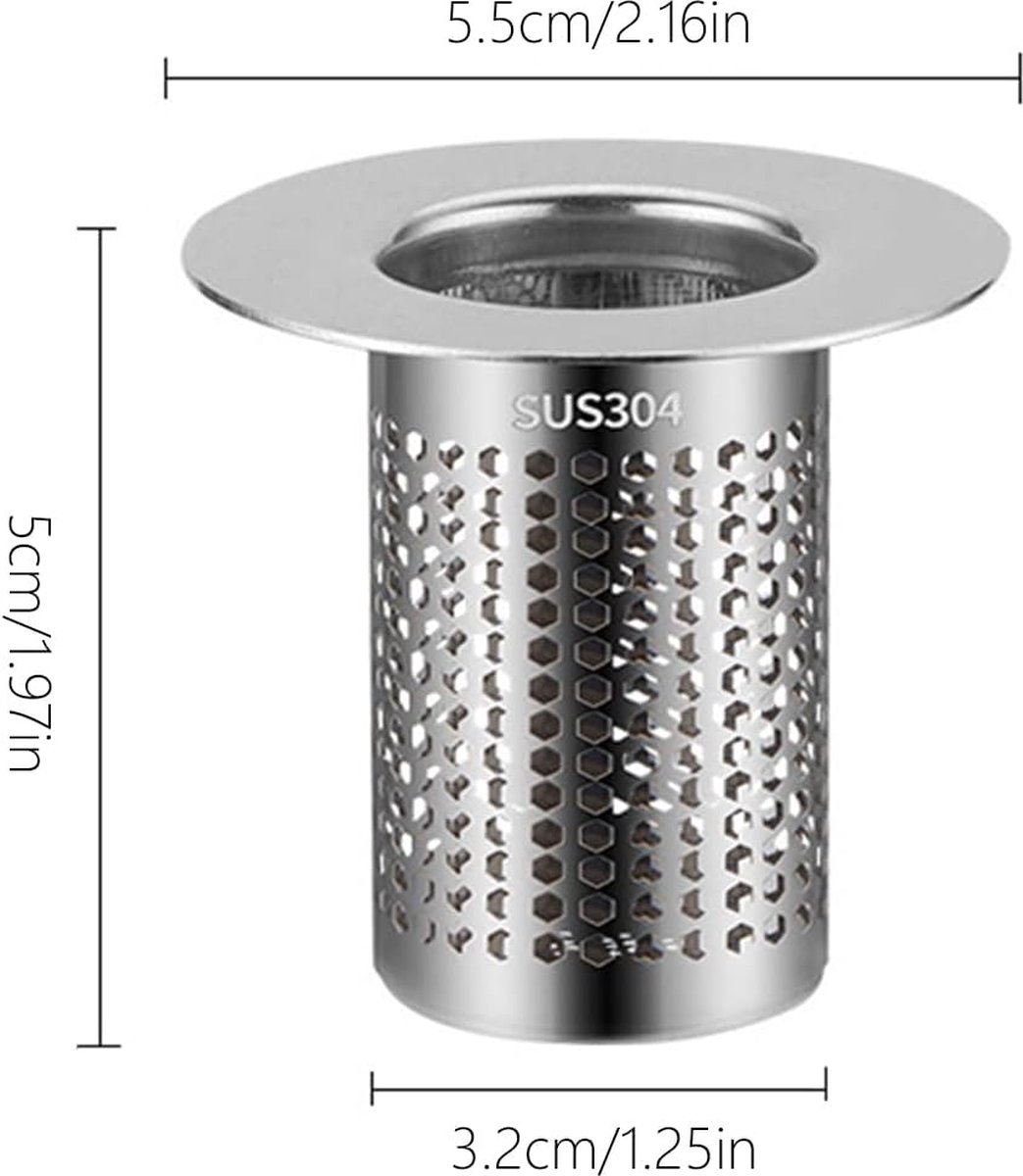 Afvoerzeef, 4 stuks, 55, 2 x 70, 90 mm, Diepte 9,5-20, Geschikt voor