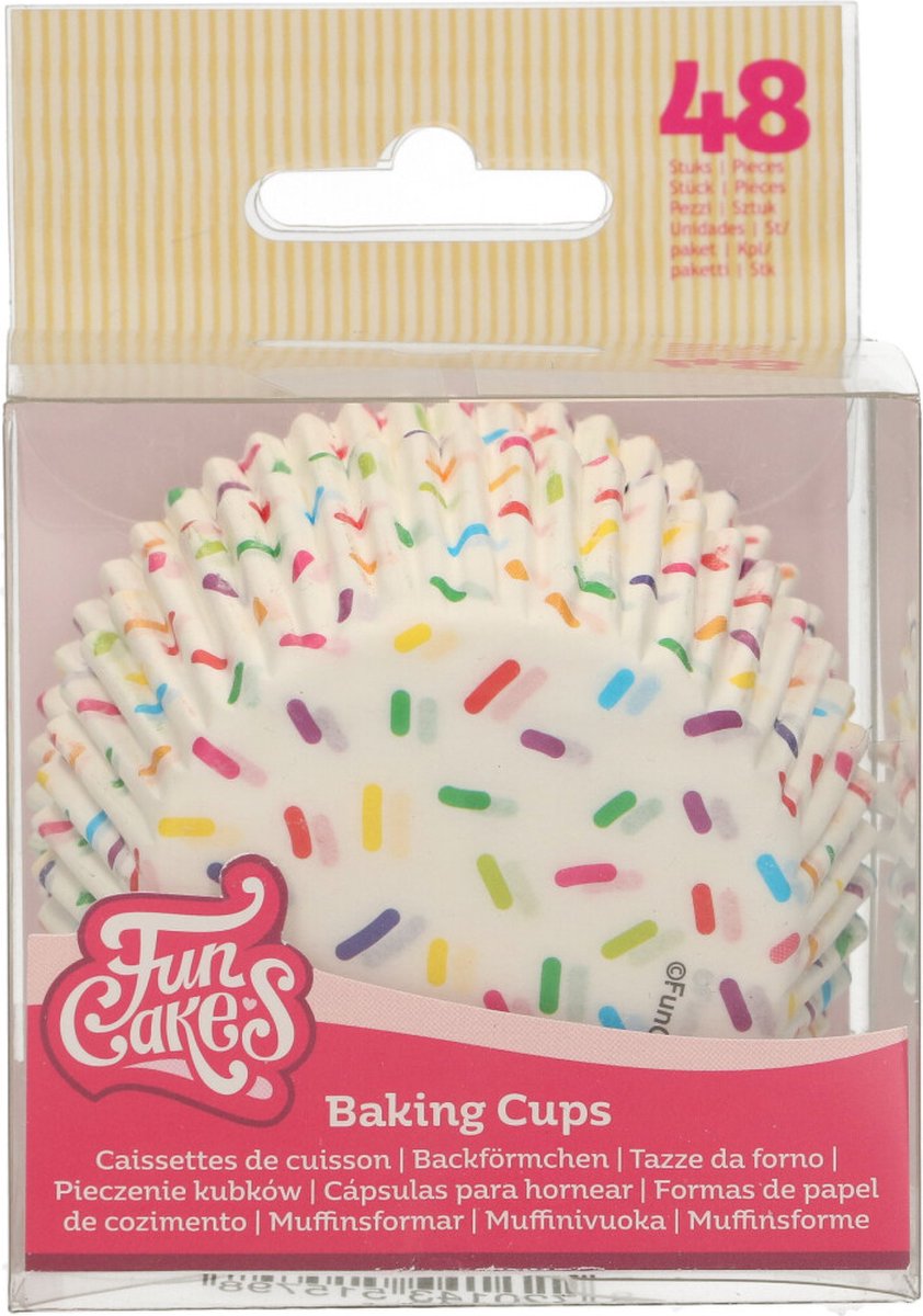 FunCakes Cupcake Vormpjes - Muffinvorm - Sprinkles - 48 Stuks