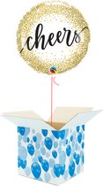 Helium Ballon gevuld met helium - Cheers! - Cadeauverpakking - Proost! Champagneglazen - Folieballon - Helium ballonnen gevuld