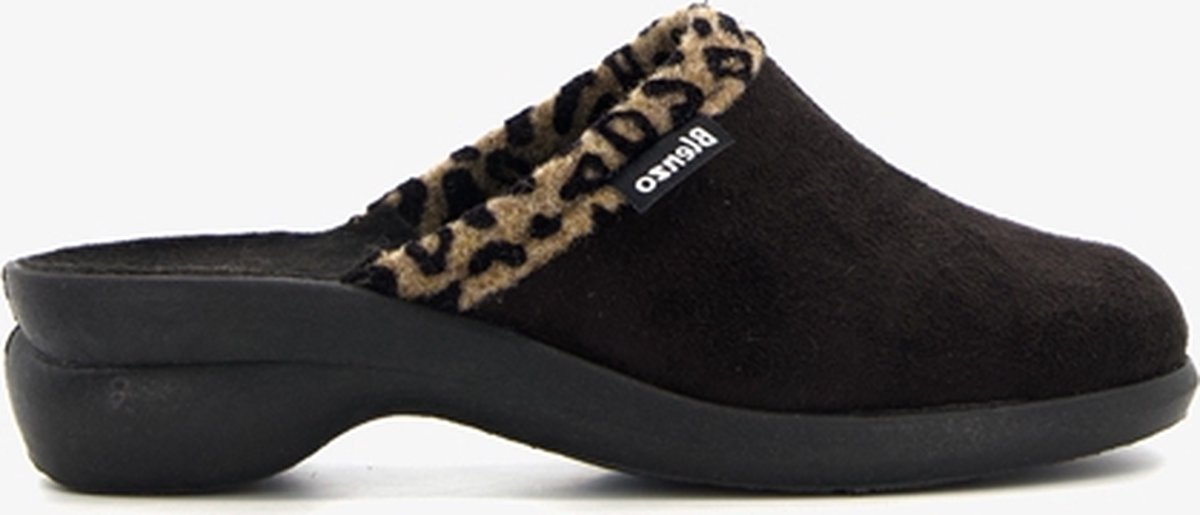 Dames hoge pantoffels/sloffen luipaard print beige maat 39-40 | Fun en