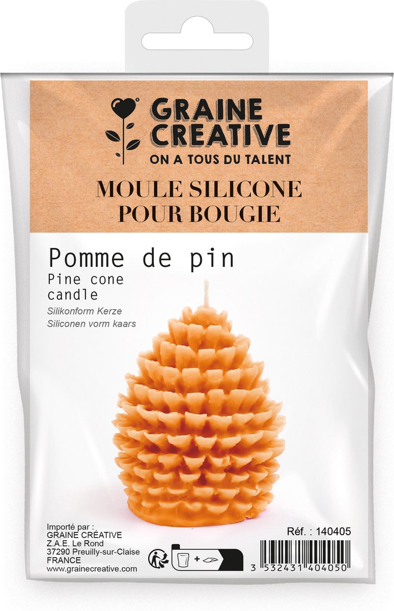 Graine Creative siliconen kaarsen mal dennenappel 7,2 cm kaarsen maken.