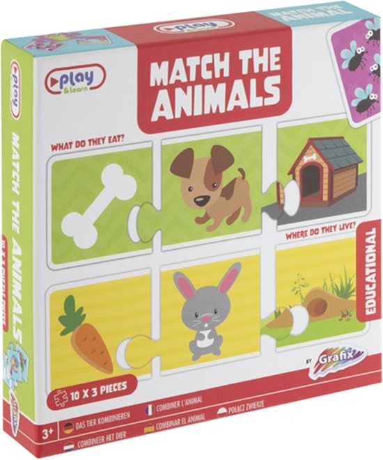 Spel - dieren puzzel - Match the animals -