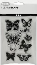 Silicone stempels, vel 11x15,5 cm, , vlinders, 1vel