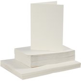 Cartes et enveloppes, format carte 10,5x15 cm, format enveloppe 11,5x16,5 cm, 50 jeux, blanc cassé