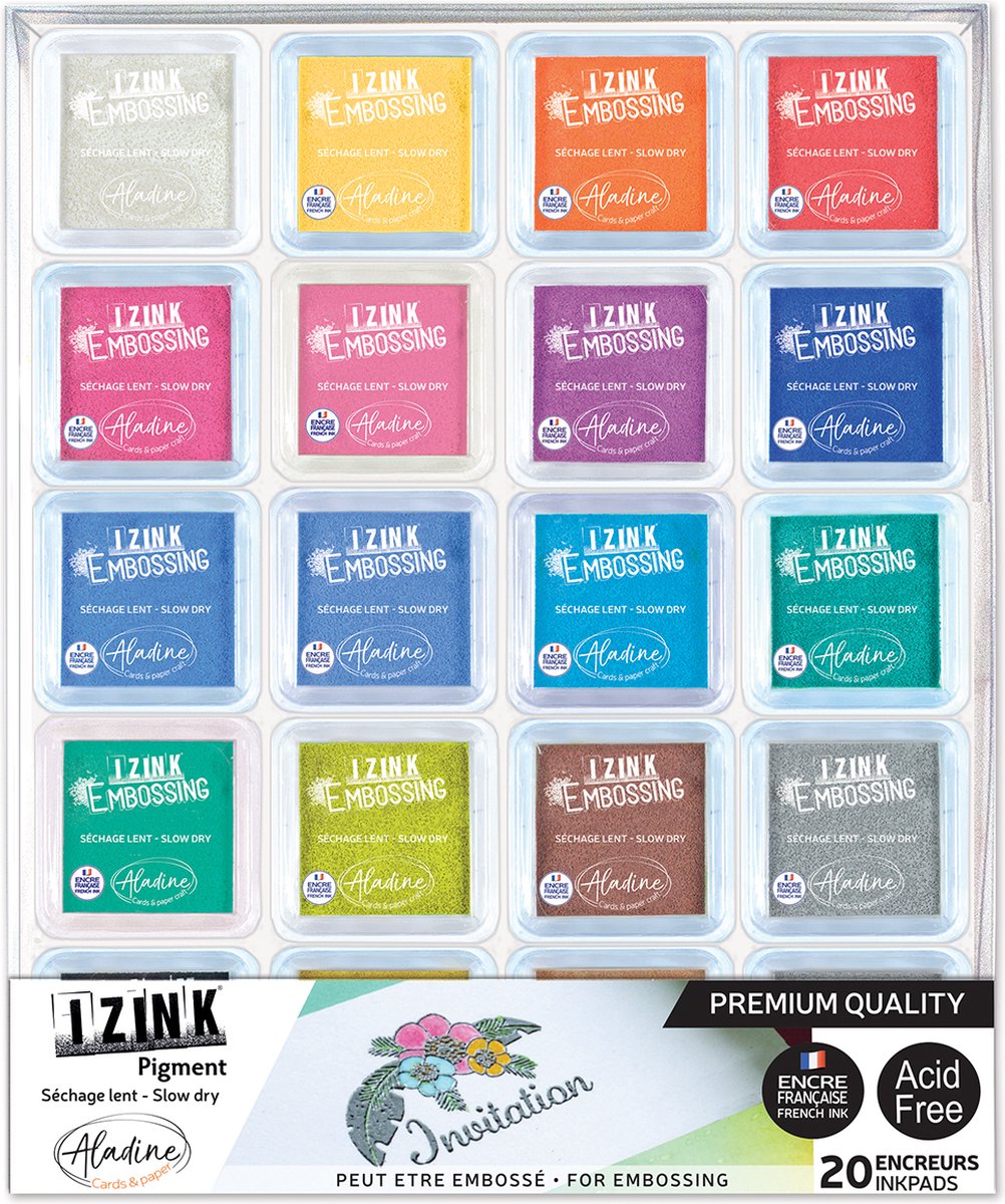 Set 20 Inkpads Izink Pigment - S