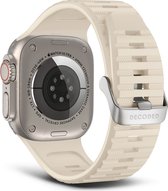 DECODED Bracelet Apple Watch Ultra Sport en Siliconen - Convient aux Grands Modèles Séries 1-9 / SE / Ultra - Fermeture étanche et Solide - Wit