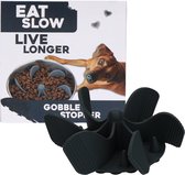 Eat Slow Live Longer Gobble Stopper - Anti schrok - Voerpuzzel - Slow Feeder - Voor Honden en Katten - 11 cm - Grijs