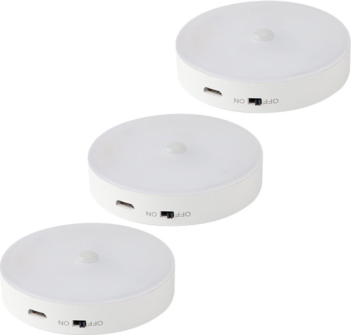 Lybardo - Kastverlichting - 3 opbouwspots - Oplaadbaar - 0.6W - 3000K - Bewegingssensor
