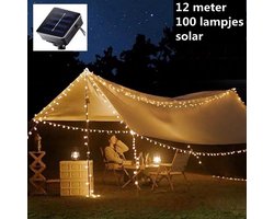 Solar Camping Tent Decoratieve Lamp-Verlichting voor Buiten & Binnen-12 meter 100 LED lichtjes-met 8 verlichtingsmodi