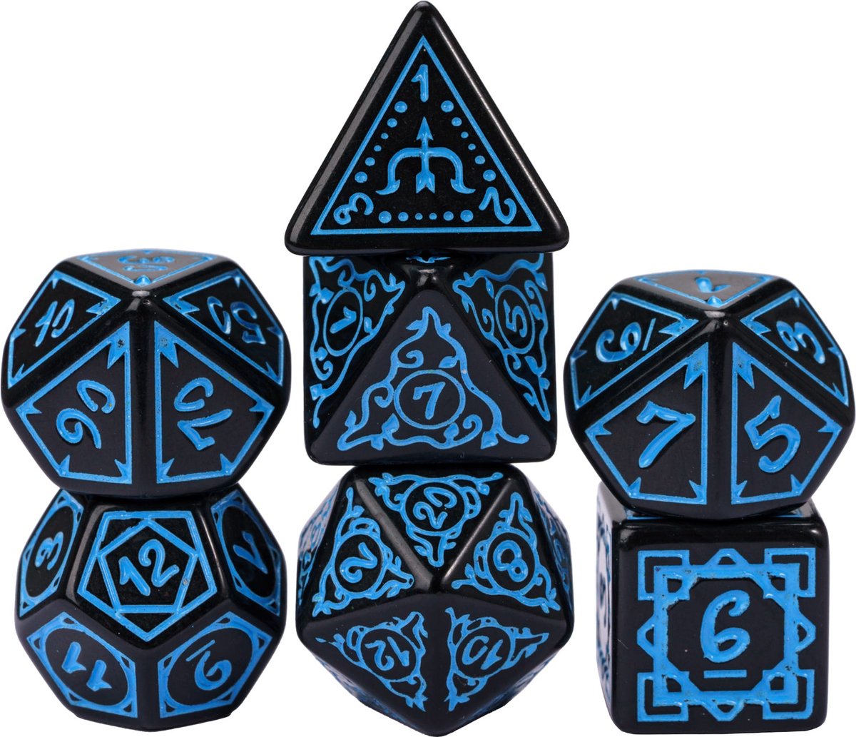 Acrylic Pattern Dice (Druid) Blauw