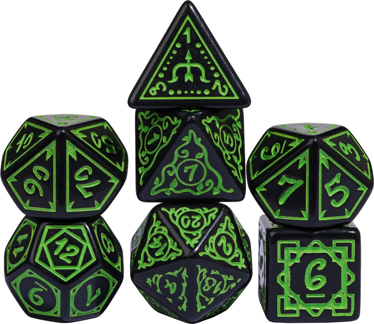Acrylic Pattern Dice (Druid) Groen