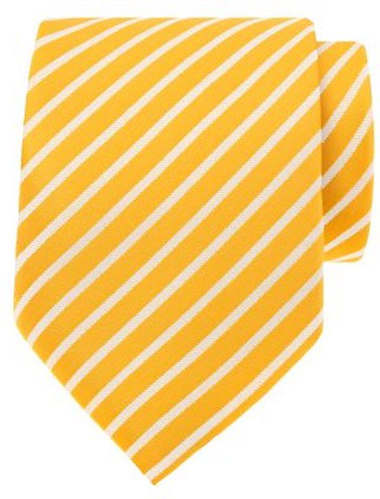 Gele stropdas met witte strepen | bol