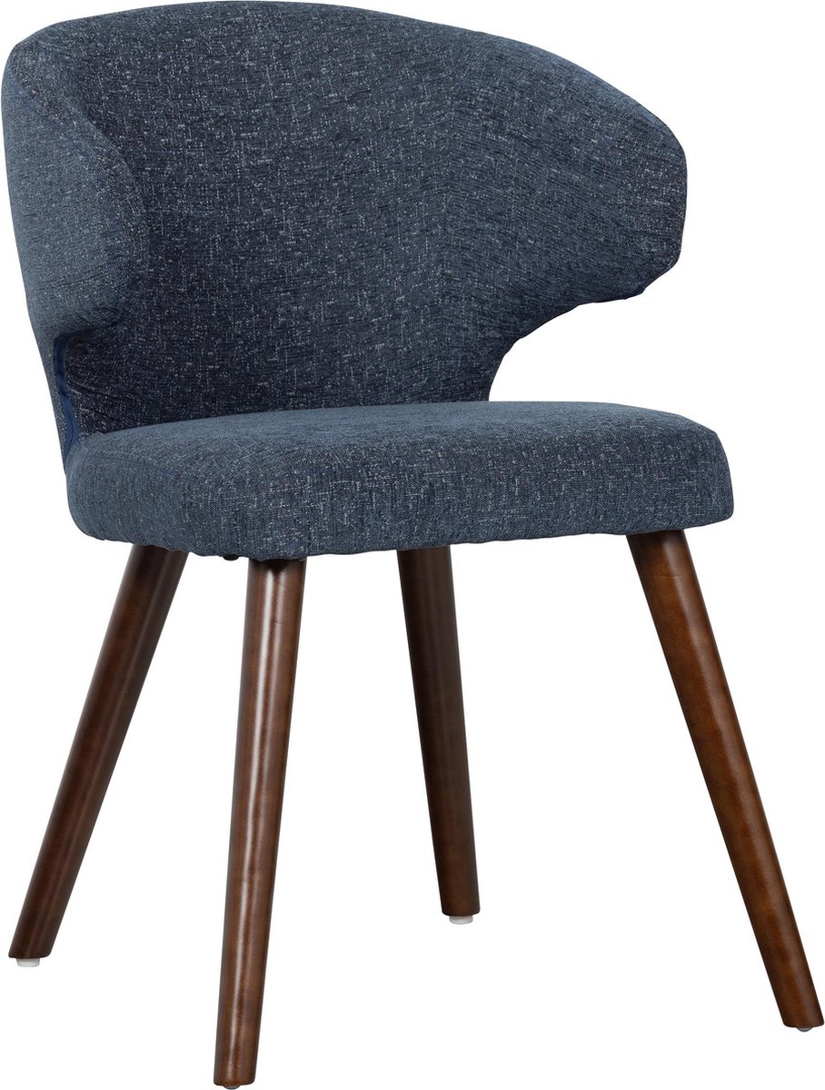 Cape Eetkamerstoel - Gemeleerde Stof - Blauw - 77x55x65