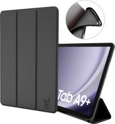 Hoes geschikt voor Samsung Tab A9 Plus Hoes - SmartDefend Book Case Cover Leer Zwart
