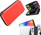 Gadgetpoint | Beschermhoes | Hardcase Opberghoes | Case | Accessoires geschikt voor Nintendo Switch | Rood - Red | Vaderdag Cadeau