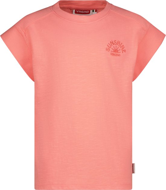 Vingino T-shirt Hinka Meisjes T-shirt - Peach Coral - Maat 164
