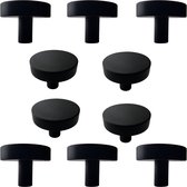 Kastknoppen Circle 40 mm Knop Rond Zwart 10 STUKS - Kastknop - Meubelknop - T-Greep - deurknoppen voor kasten - Meubelbeslag - deurknopjes