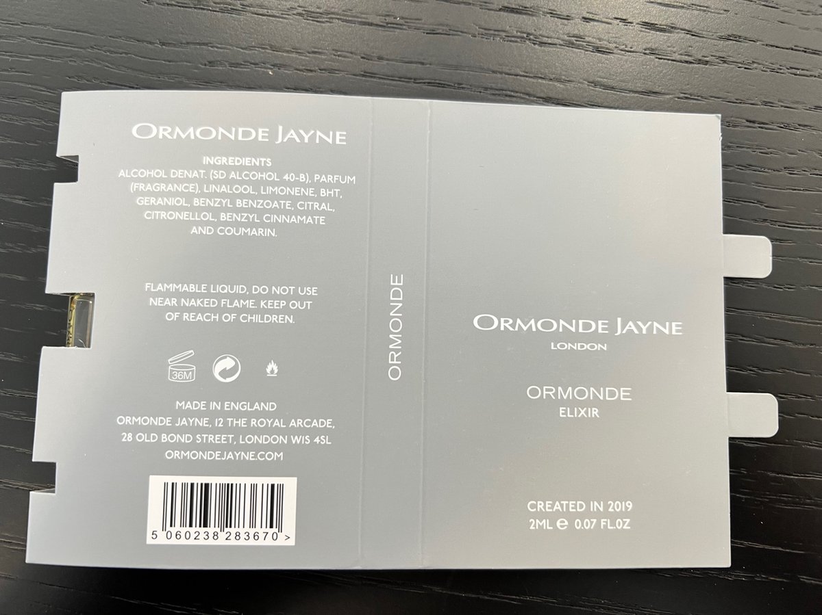 Ormonde Jayne - ORMONDE ELIXIR - 2ml PARFUM Original Sample
