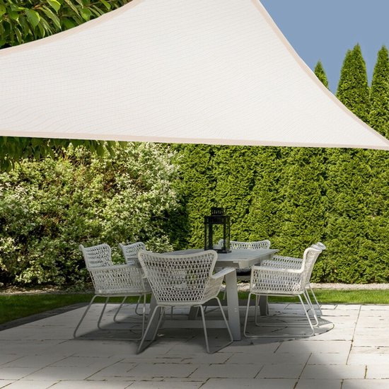 Schaduwdoek - driehoek - creme/beige - 3.6 x 3.6 x 3.6 meter - Zonwering