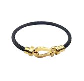 Armband Goud en Zwart - Elegante Armband - Luxe Armband - RVS